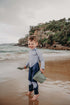 Kids Long Wetsuit in Navy Striped